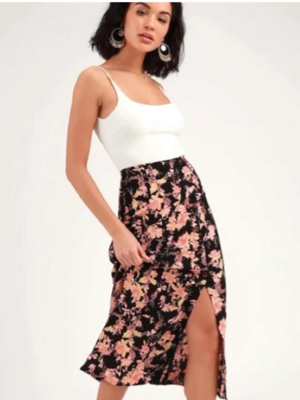 NWOT Free People Midnight Retro Love Midi Skirt Size 6